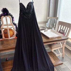 Elegant Navy Evening Gown